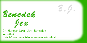 benedek jex business card